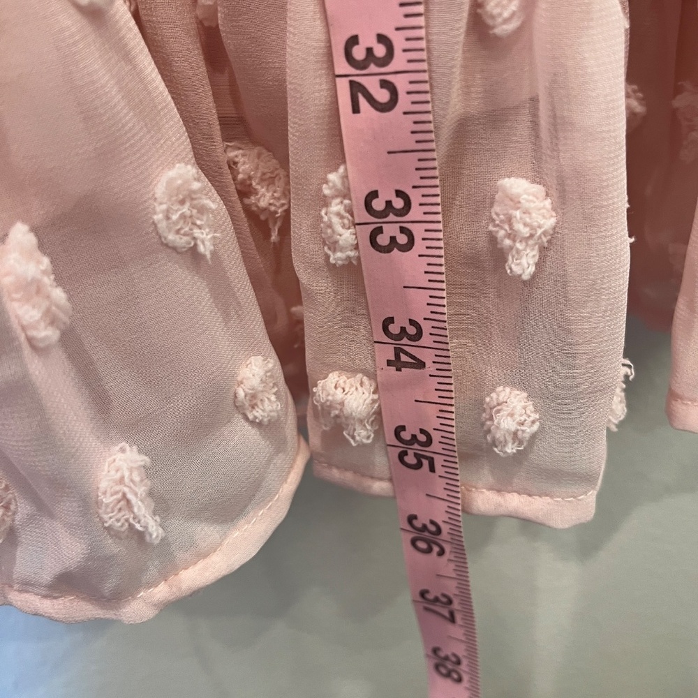 NWT TECREW Short Sleeve VNeck Mini Swiss Dot Flowy Babydoll Summer Dress Med - Picture 10 of 10